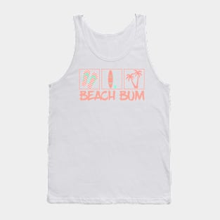 Beach Bum Flip Flops Paddle Board and Palm Trees Tank Top